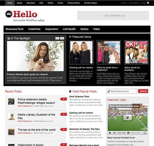 WordPress Hello Theme by Templtic